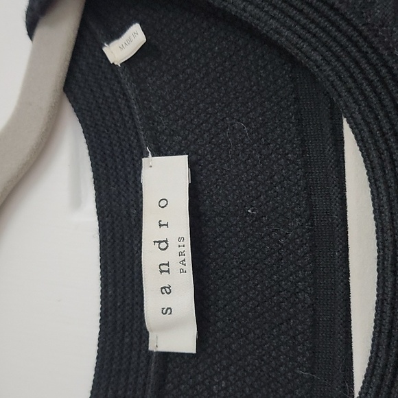 Sandro Diamond Knit Long Sleeve Fit and Flare Mini Dress - Picture 5 of 12